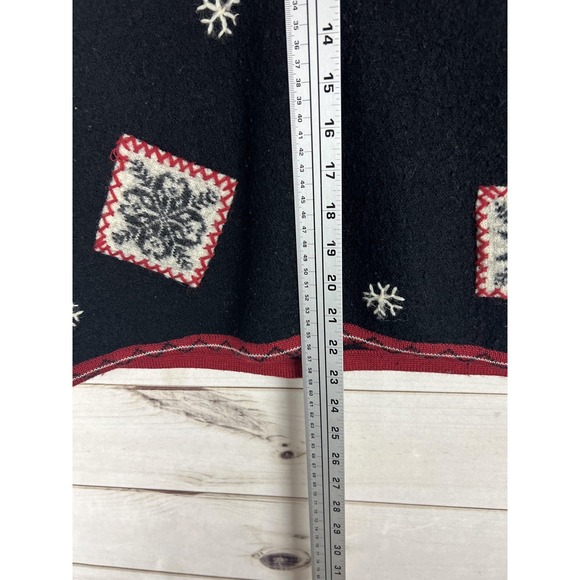 Woolrich Sweater Vest Womens Large Black‎ 100% Wool Snowflake Nordic Winter Knit - Picture 5 of 7
